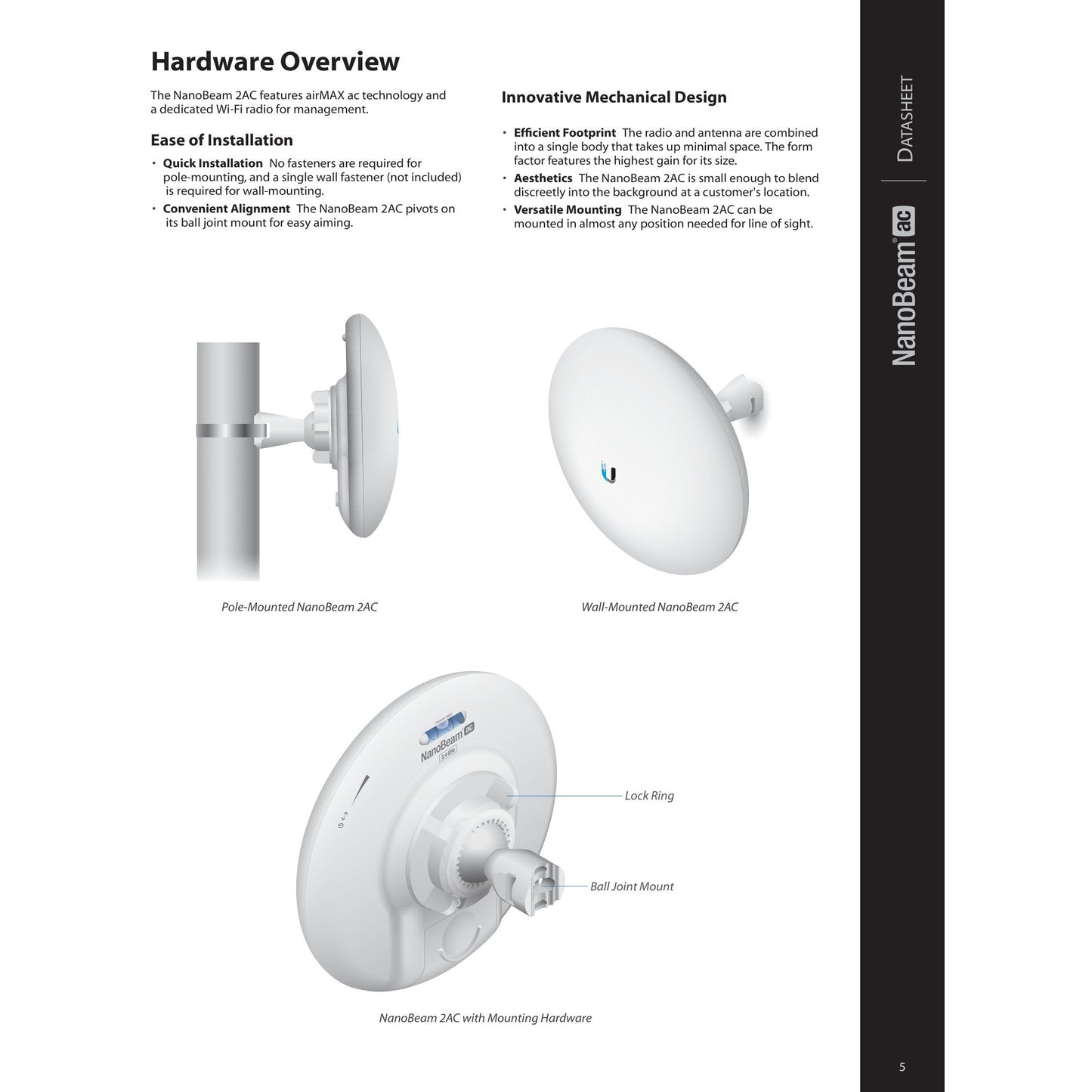 Ubiquiti UISP airMAX NanoBeam AC 2GHz 13dBi Radio | NBE-2AC-13