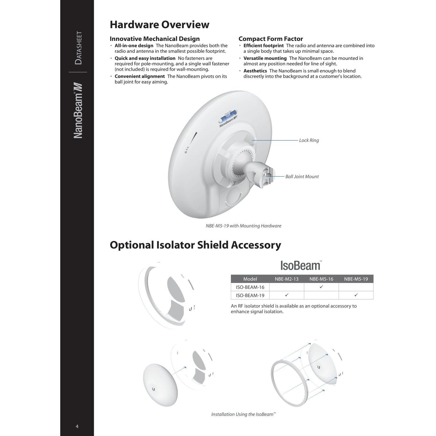 Ubiquiti UISP airMAX NanoBeam M5 5GHz 16dBi Radio | NBE-M5-16