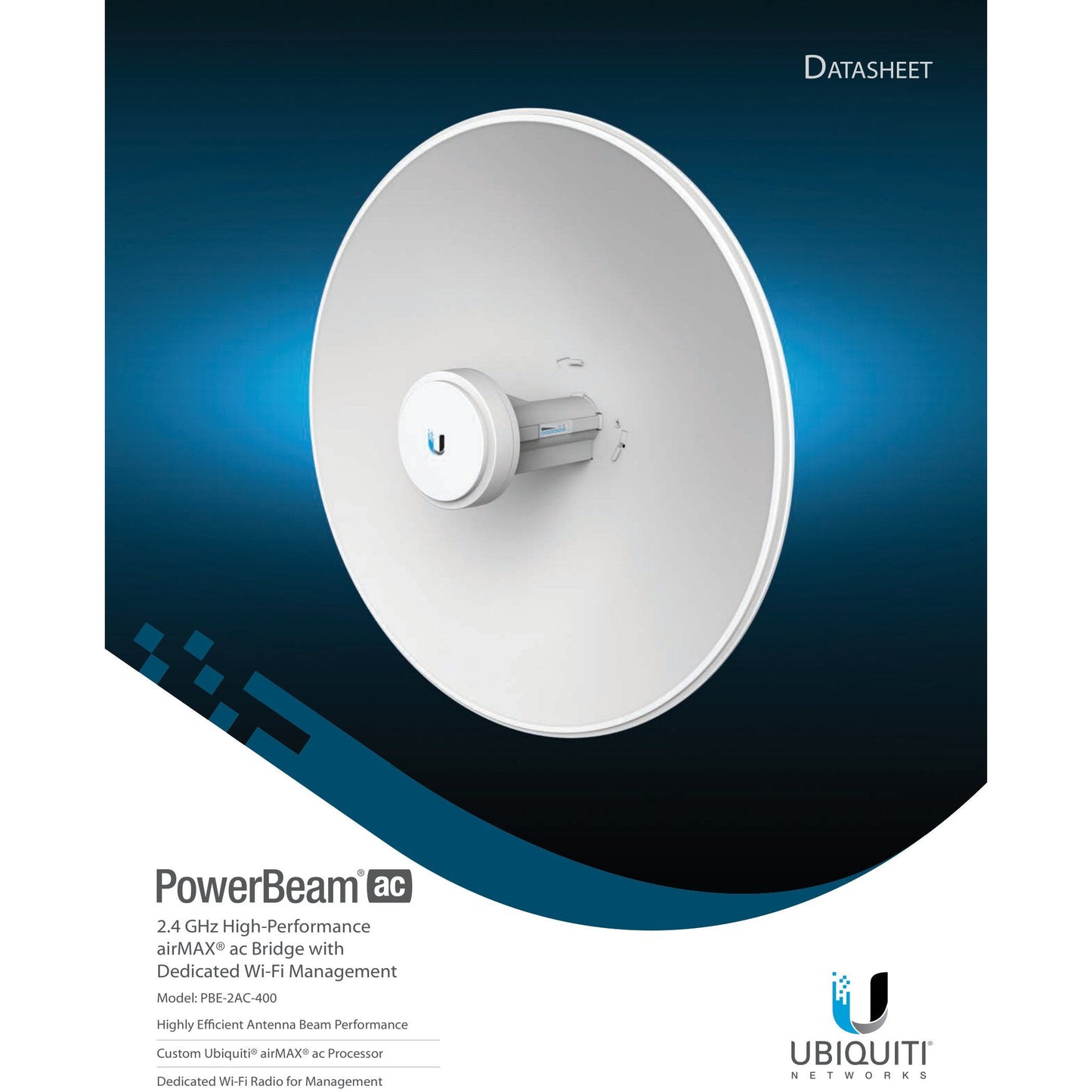 Ubiquiti UISP airMAX PowerBeam AC 2GHz 18dBi Radio | PBE-2AC-400