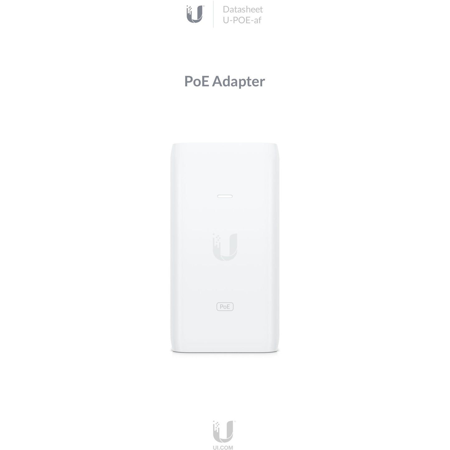 Ubiquiti Gigabit PoE Adapter 48V 15W with No Cable | U-POE-AF