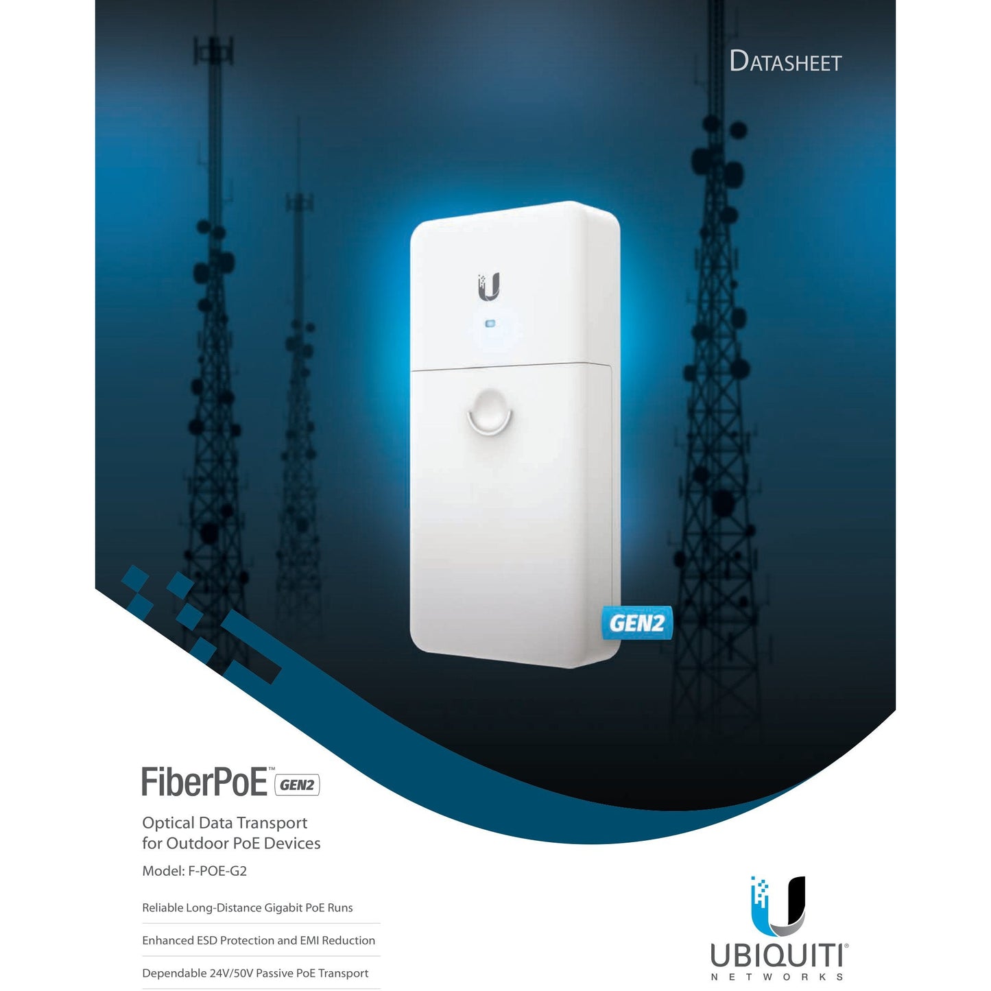 Ubiquiti Fibre to Ethernet Converter with PoE | F-POE-G2