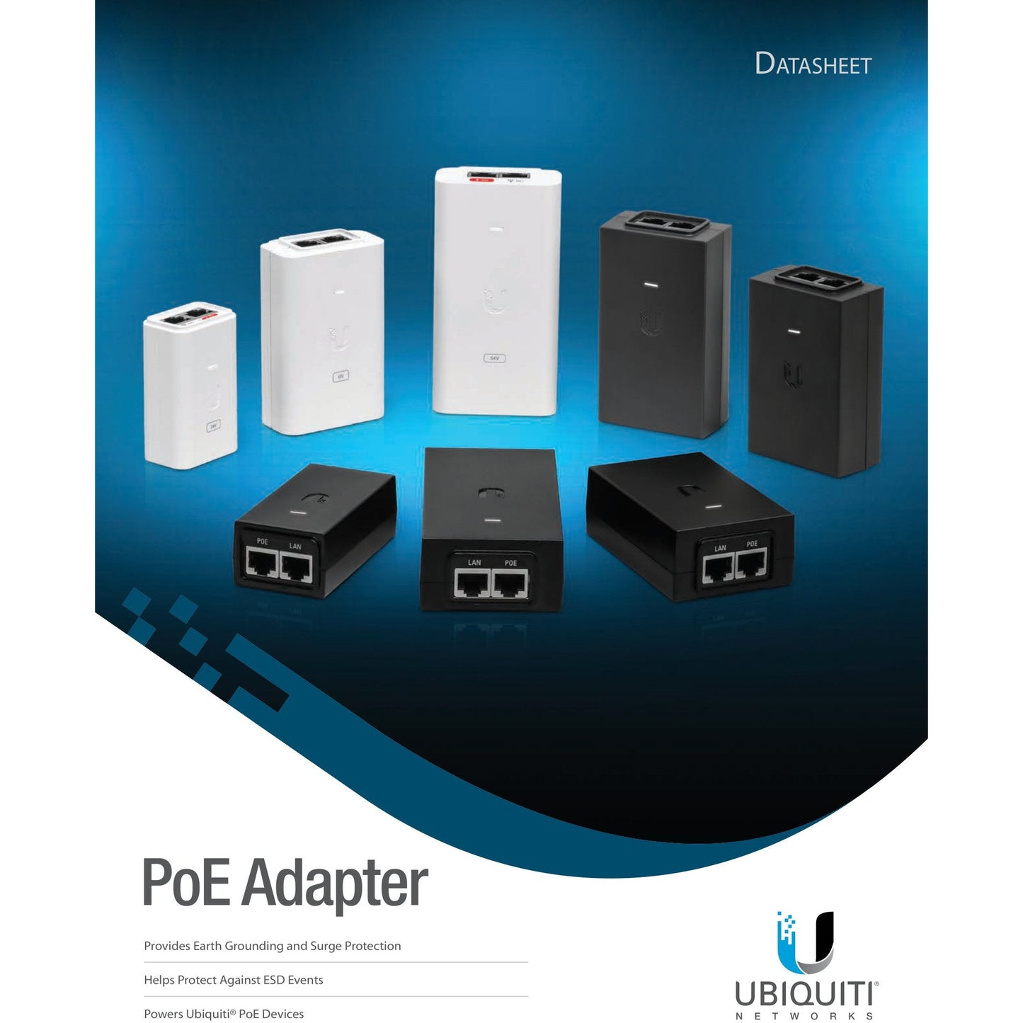 Ubiquiti Gigabit PoE Adapter 24V 7W with No Cable | UPOE24-7W