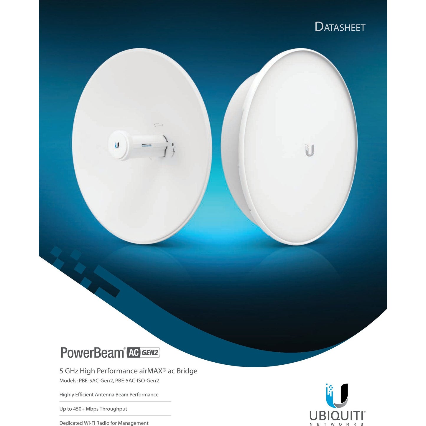 Ubiquiti UISP airMAX PowerBeam AC 5GHz 25dBi Radio | PBE-5AC-Gen2