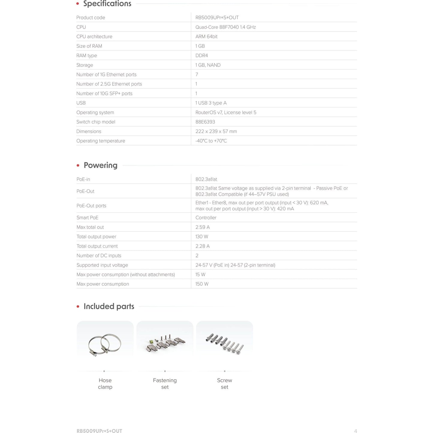 MikroTik 7 Port Gigabit 1x 2.5Gbps 1SFP+ 4 Core Outdoor PoE Router | RB5009UPr+S+OUT