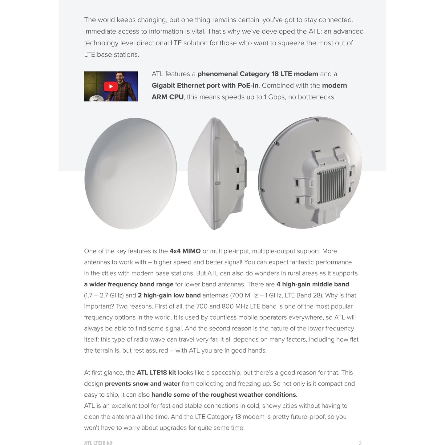 MikroTik ATL18 Kit LTE18 Wide Band Outdoor CPE | ATLGM&EG18-EA
