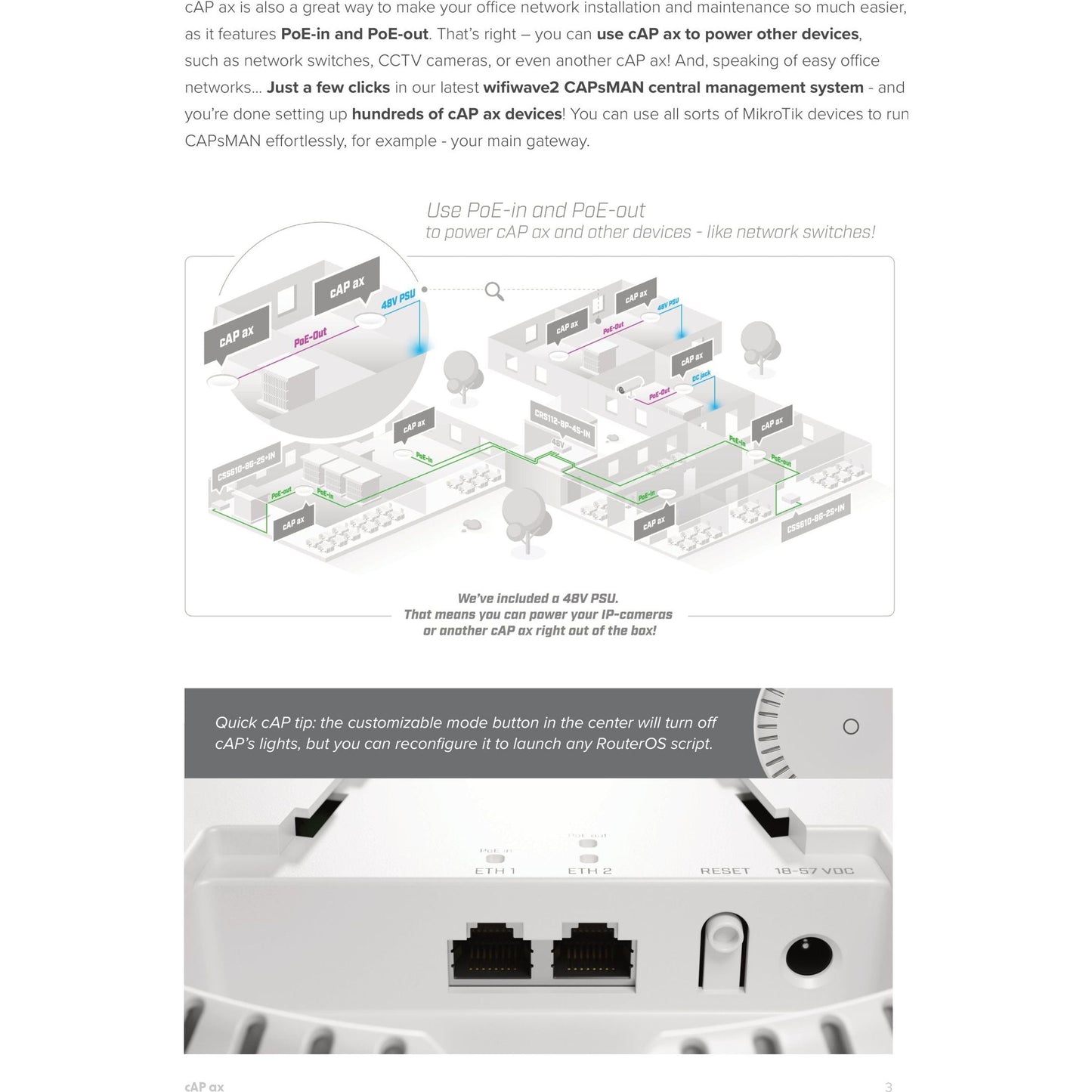 MikroTik cAP ax Dual Band WiFi 6 1800Mbps Ceiling AP | cAPGi-5HaxD2HaxD