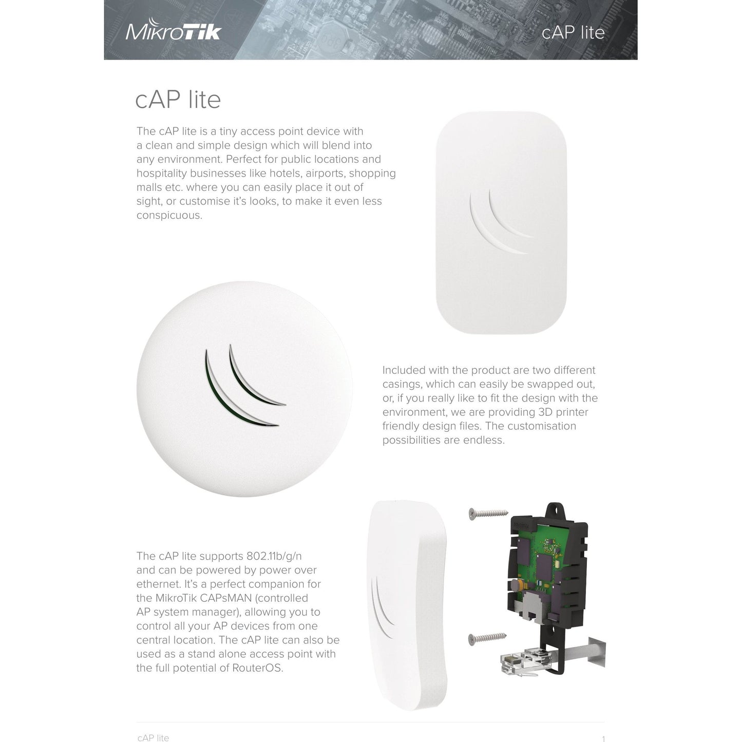 MikroTik cAP Lite 300Mbps WiFi 4 Ceiling AP | RbcAPL-2nD