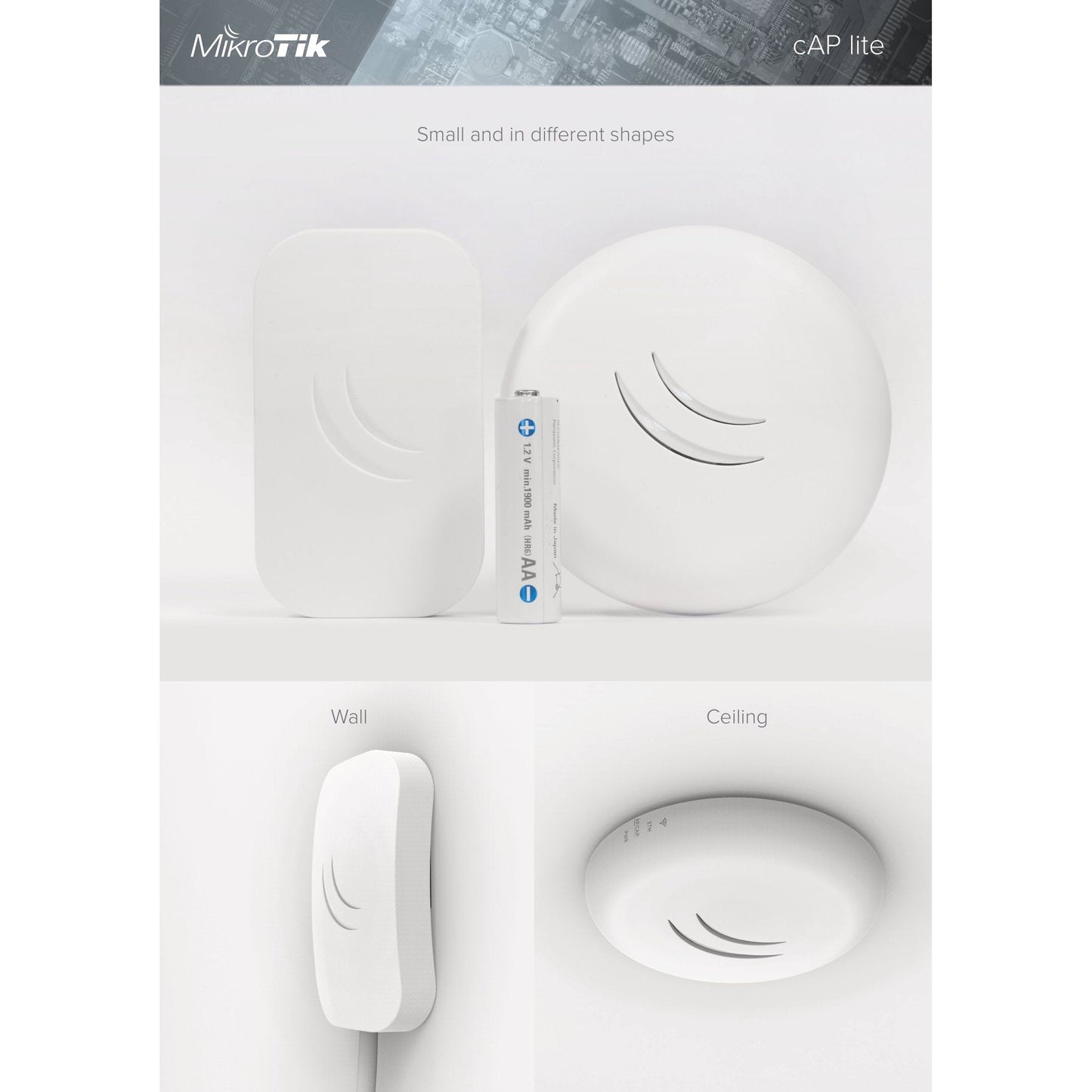 MikroTik cAP Lite 300Mbps WiFi 4 Ceiling AP | RbcAPL-2nD