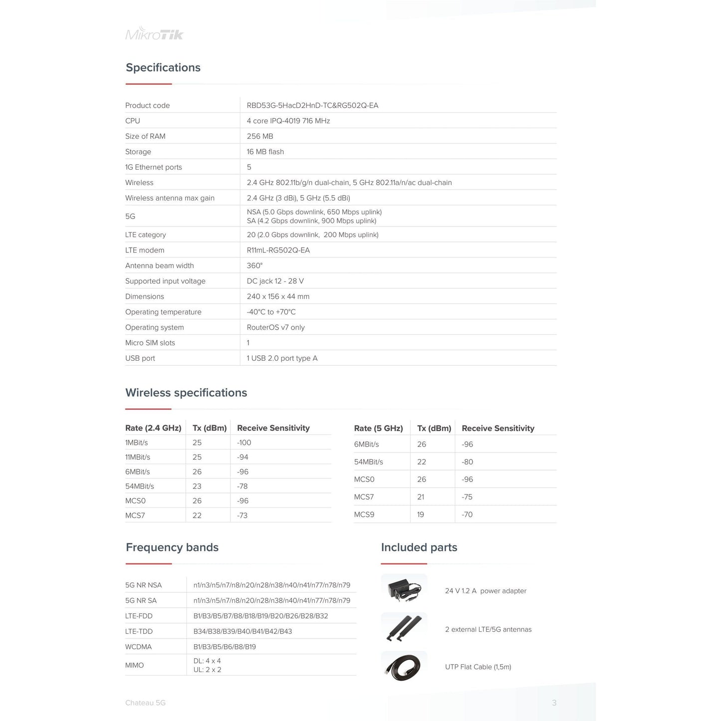 MikroTik Chateau 5G Dual Band AC 5 Port Gigabit Router | RBD53G-5HacD2HnD-TC&RG502Q-EA