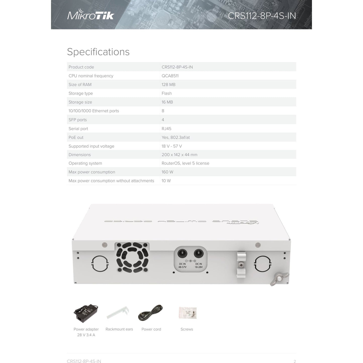 MikroTik Cloud Router Switch 8 Port PoE 4SFP | CRS112-8P-4S-IN