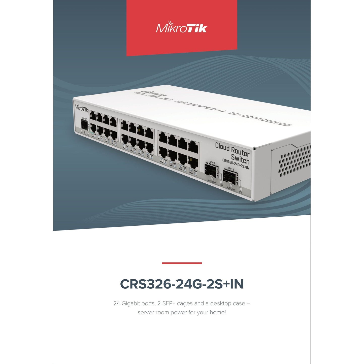 MikroTik Cloud Router Switch 24 Port Gigabit 2SFP+ | CRS326-24G-2S+RM