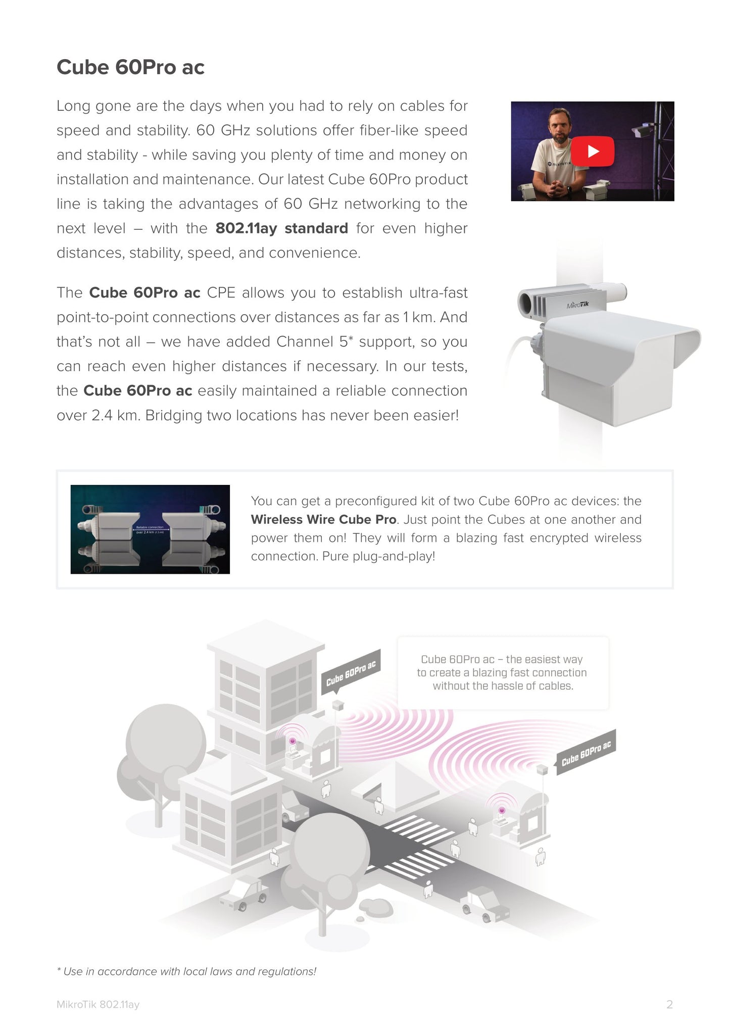 MikroTik Wireless Wire Cube Pro 60GHz/5GHz Outdoor Kit | CubeG-5ac60aypair