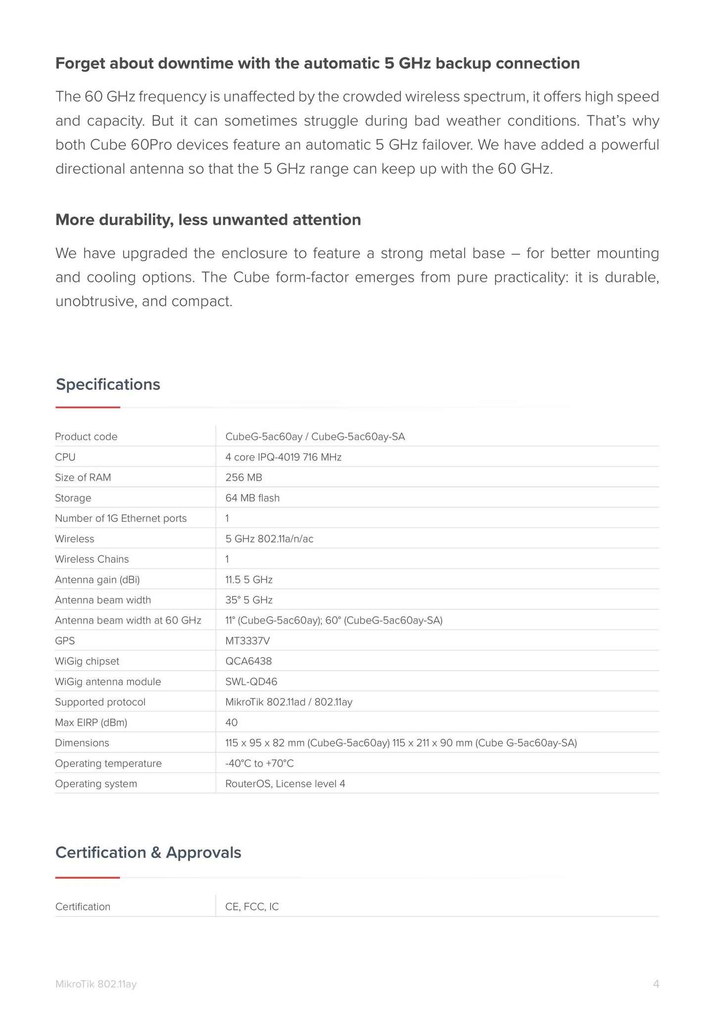 MikroTik Wireless Wire Cube Pro 60GHz/5GHz Outdoor Kit | CubeG-5ac60aypair