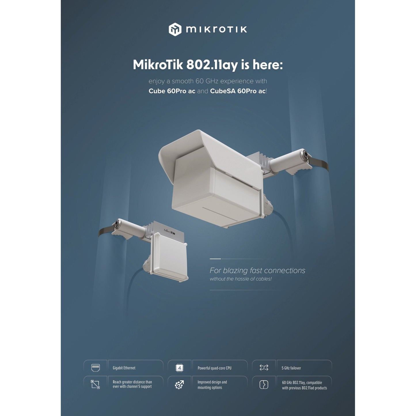 MikroTik CubeSA 60Pro ac 60GHz 60° Integrated Sector | CubeG-5ac60ay-SA