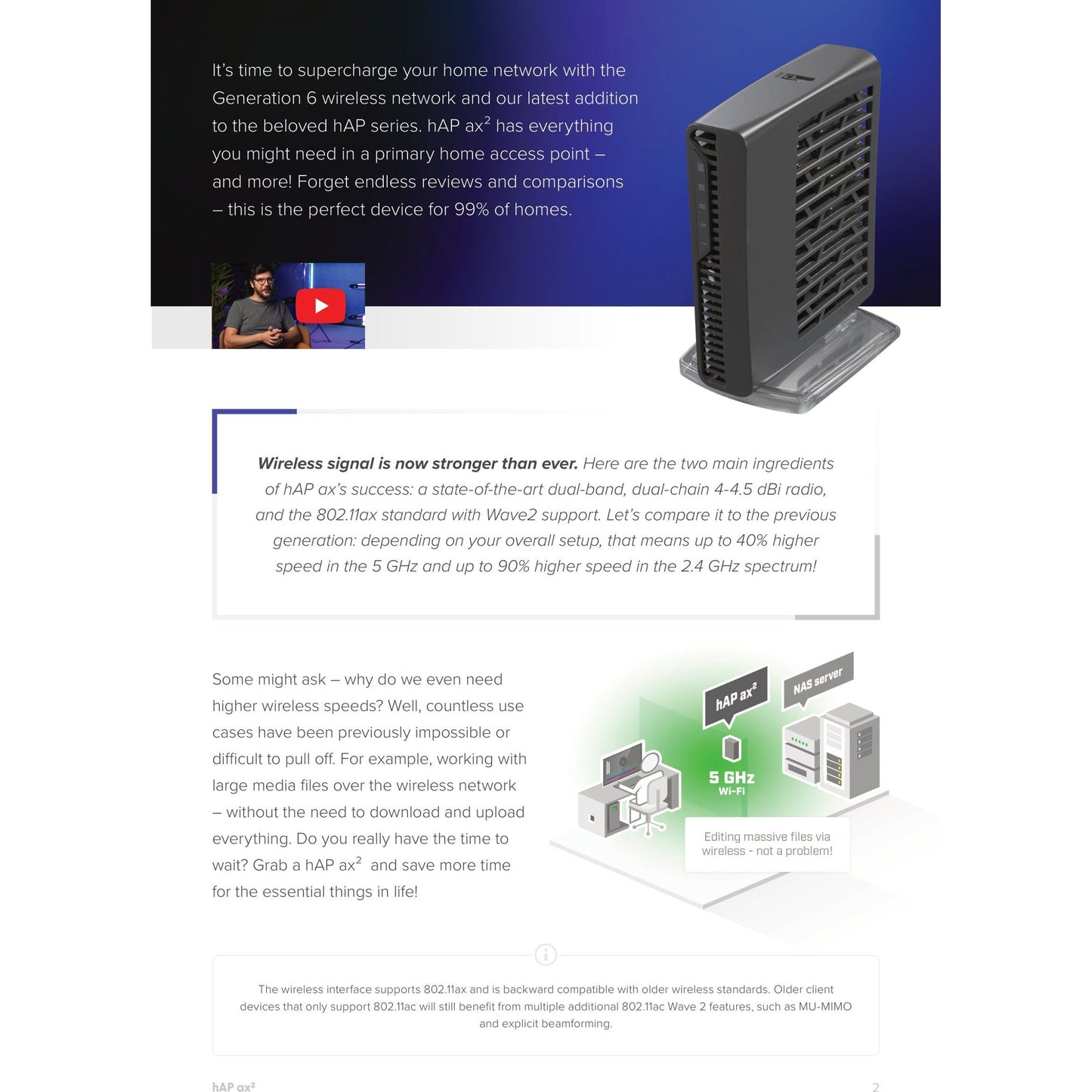 MikroTik hAP ax2 5 Port Gigabit 1800Mbps WiFi 6 Router | C52iG-5HaxD2HaxD-TC