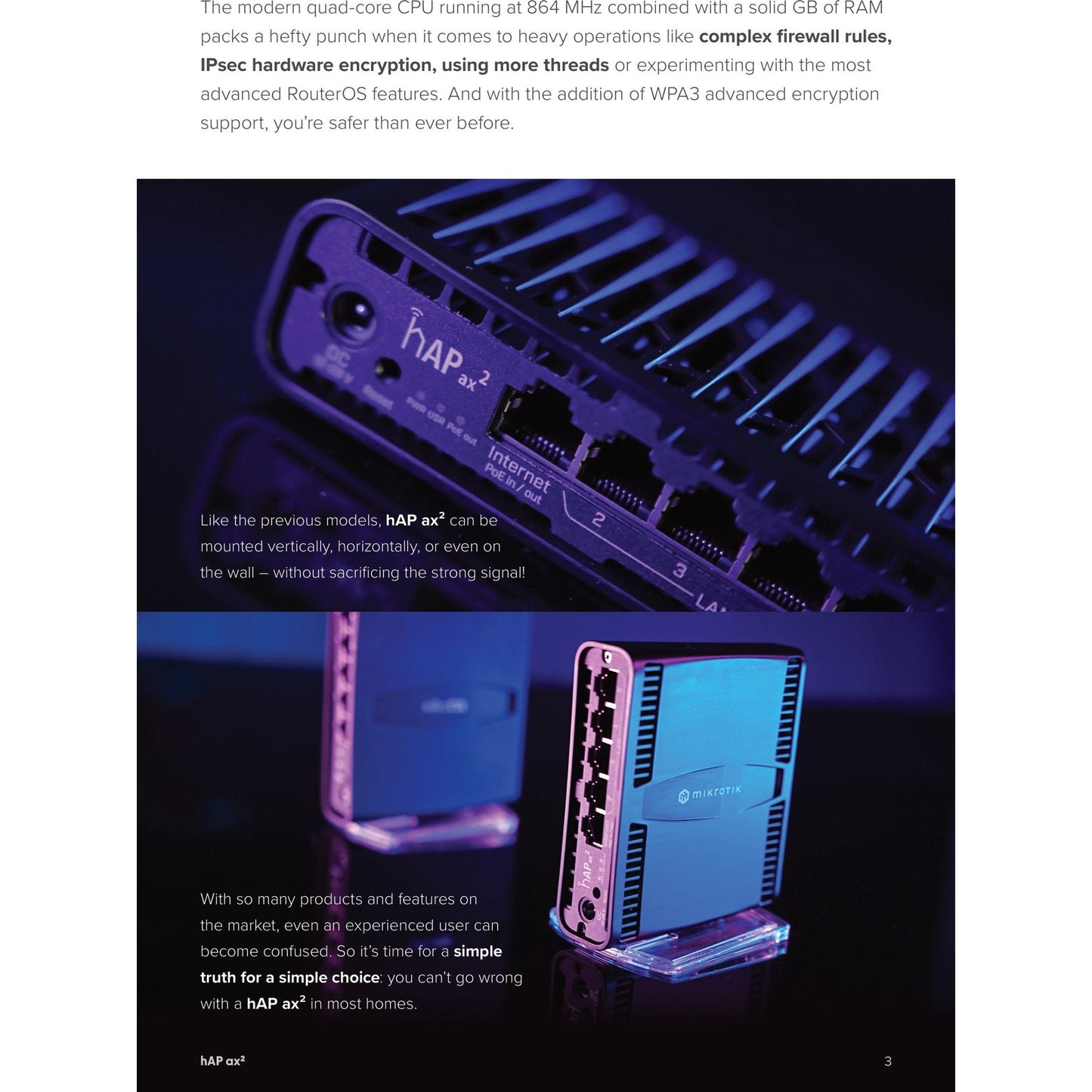 MikroTik hAP ax2 5 Port Gigabit 1800Mbps WiFi 6 Router | C52iG-5HaxD2HaxD-TC