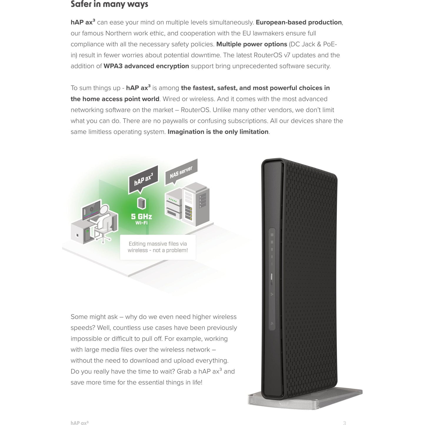 MikroTik hAP ax3 4 Gigabit 1 Port 2.5G PoE 1800Mbps WiFi 6 Router | C53UiG+5HPaxD2HPaxD