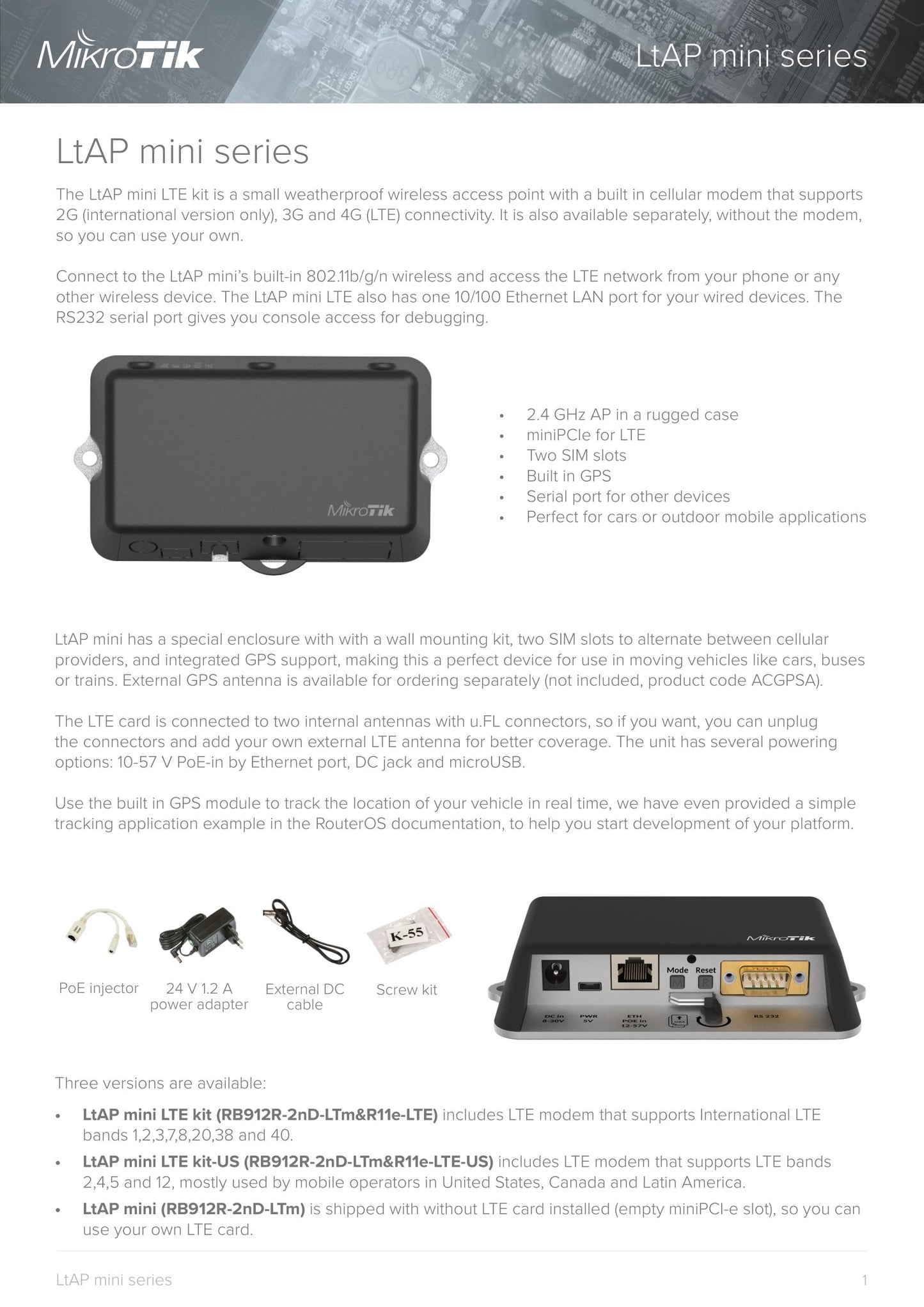 MikroTik LtAP Mini LTE Kit Dual SIM and GPS Router | RB912R-2nD-LTm&R11e-LTE