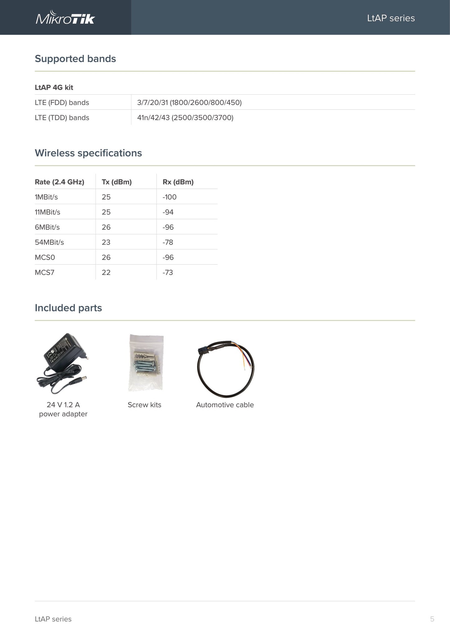 MikroTik LtAP LTE6 Kit 3 SIM 2 mPCIe and GPS Router | RBLtAP-2HnD&R11e-LTE6