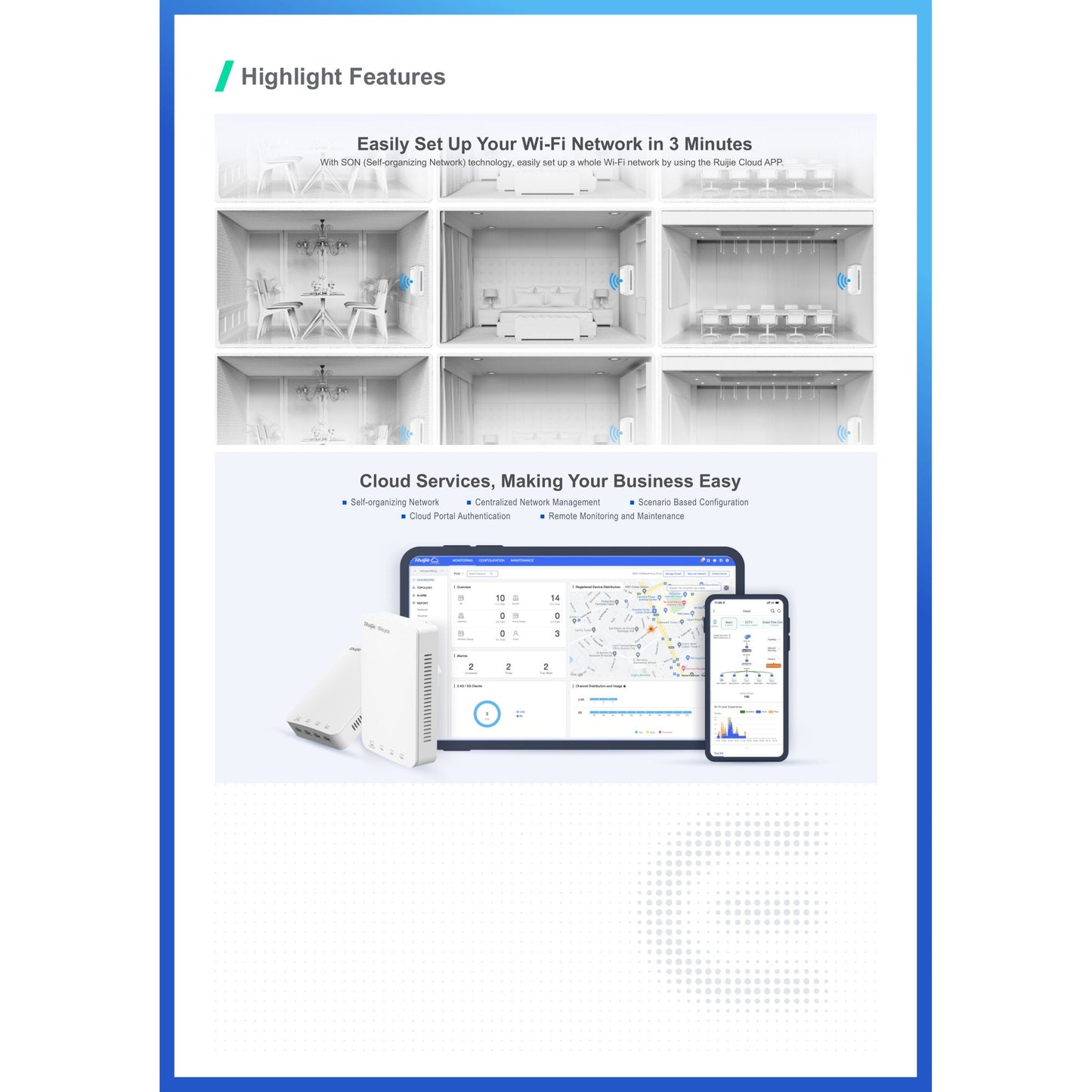 Reyee Dual Band AC 1300Mbps 5 Port Gigabit Mesh In-Wall AP (Access Point) | RG-RAP1200(P)