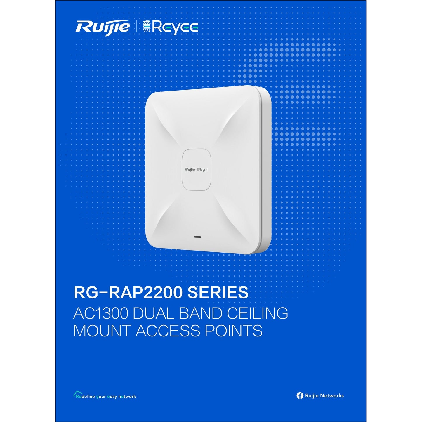 Reyee Dual Band AC 1300Mbps Gigabit Ceiling Mount AP (Access Point) | RG-RAP2200(E)