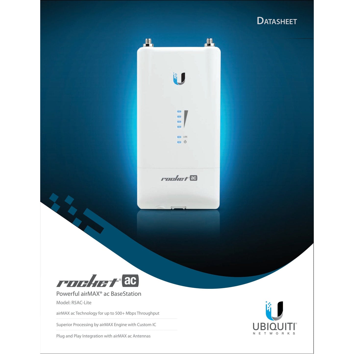 Ubiquiti UISP airMAX Rocket Lite AC 5GHz Radio | R5AC-LITE
