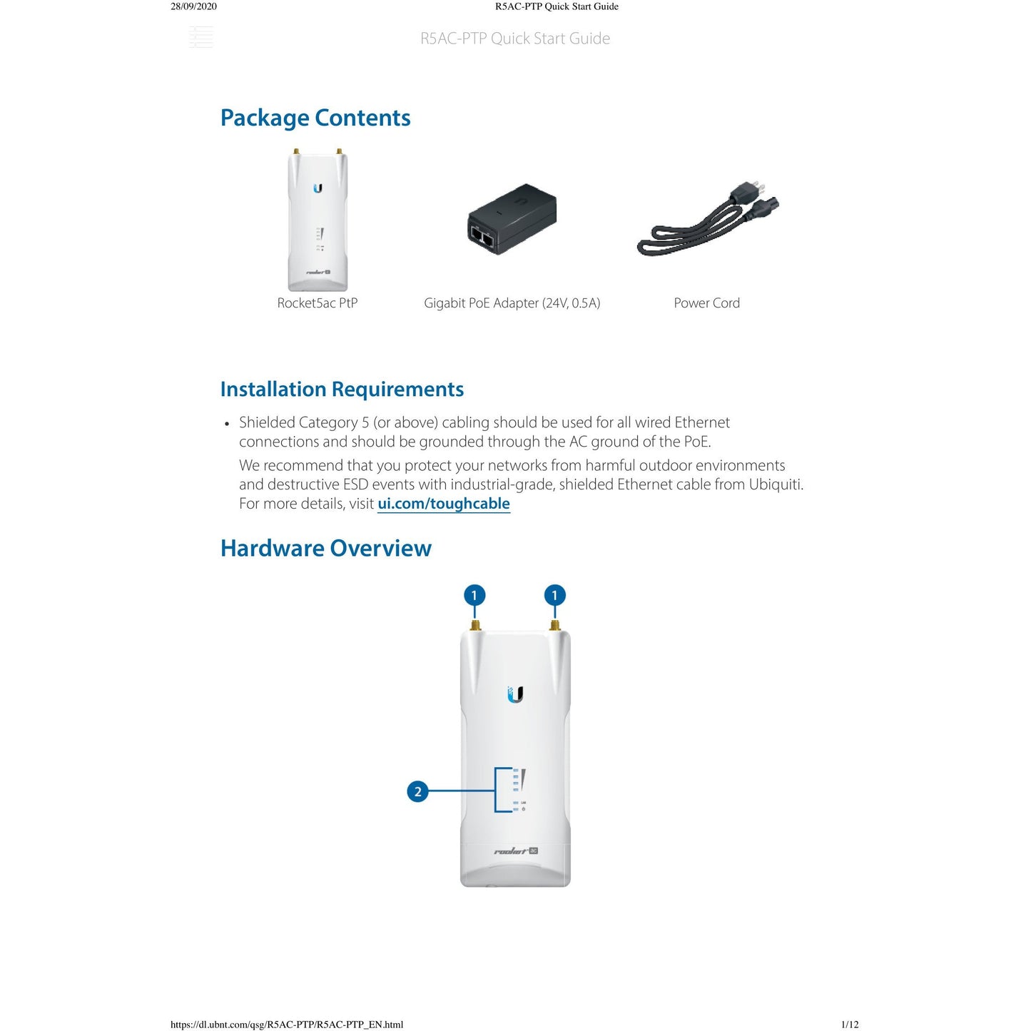 Ubiquiti UISP airMAX Rocket Lite AC 5GHz Radio | R5AC-LITE