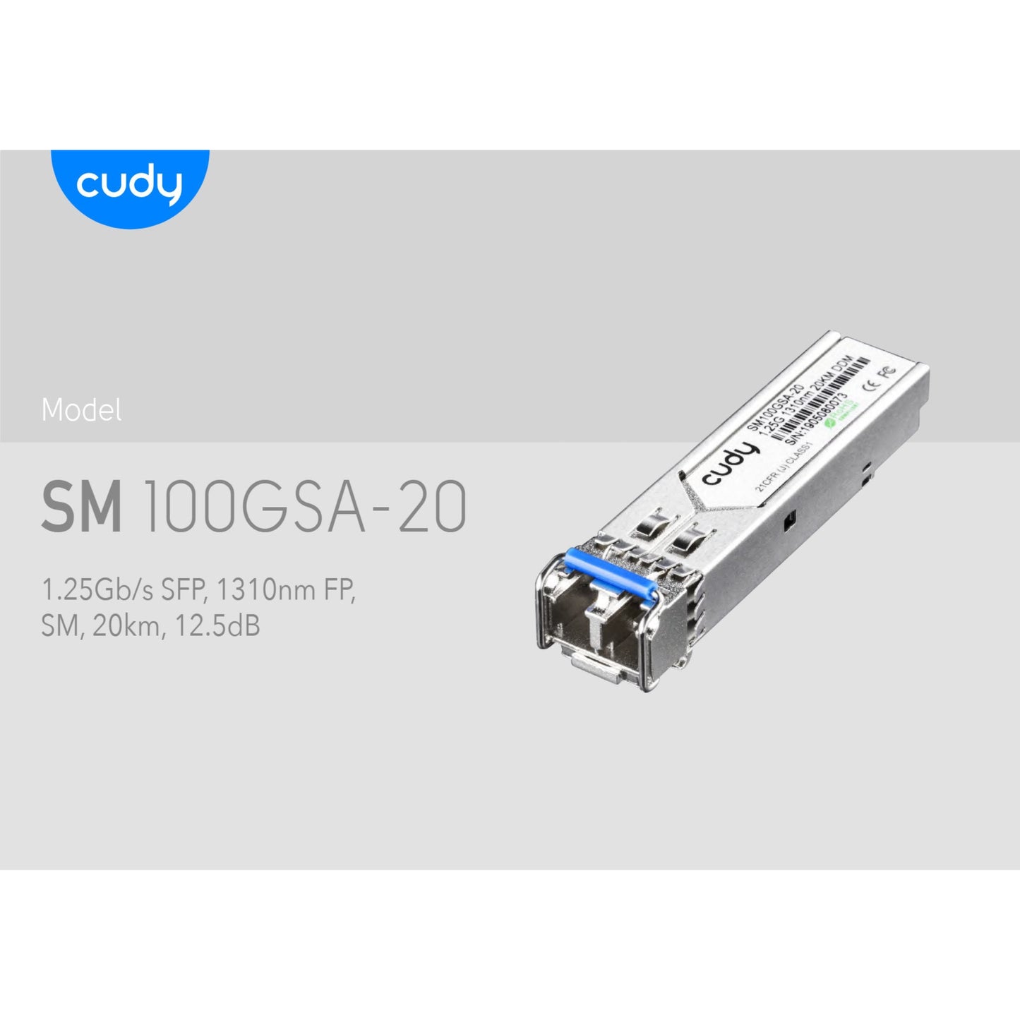 Cudy Single Mode 1.25G LC SFP 1310nm 20km | SM100GSA-20