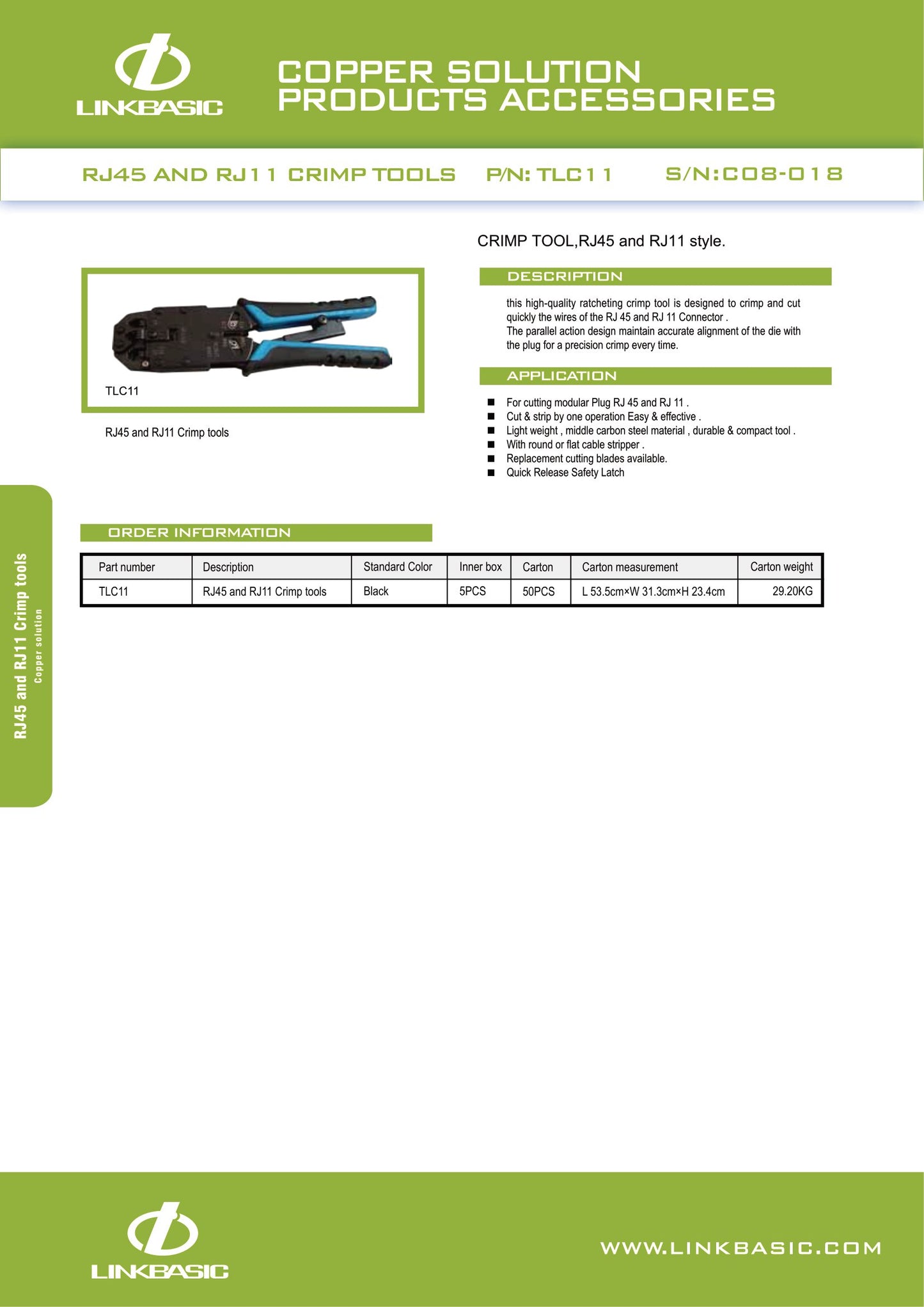 Linkbasic UTP Combo Crimp Tool RJ11/RJ12/RJ45
