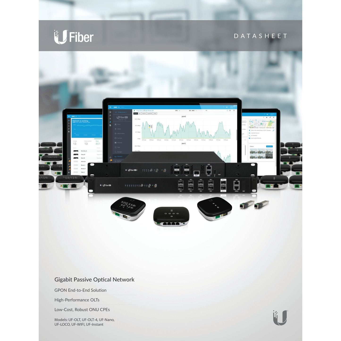 Ubiquiti UISP Fiber WiFi GPON CPE with 4 Gigabit Ports | UF-WIFI