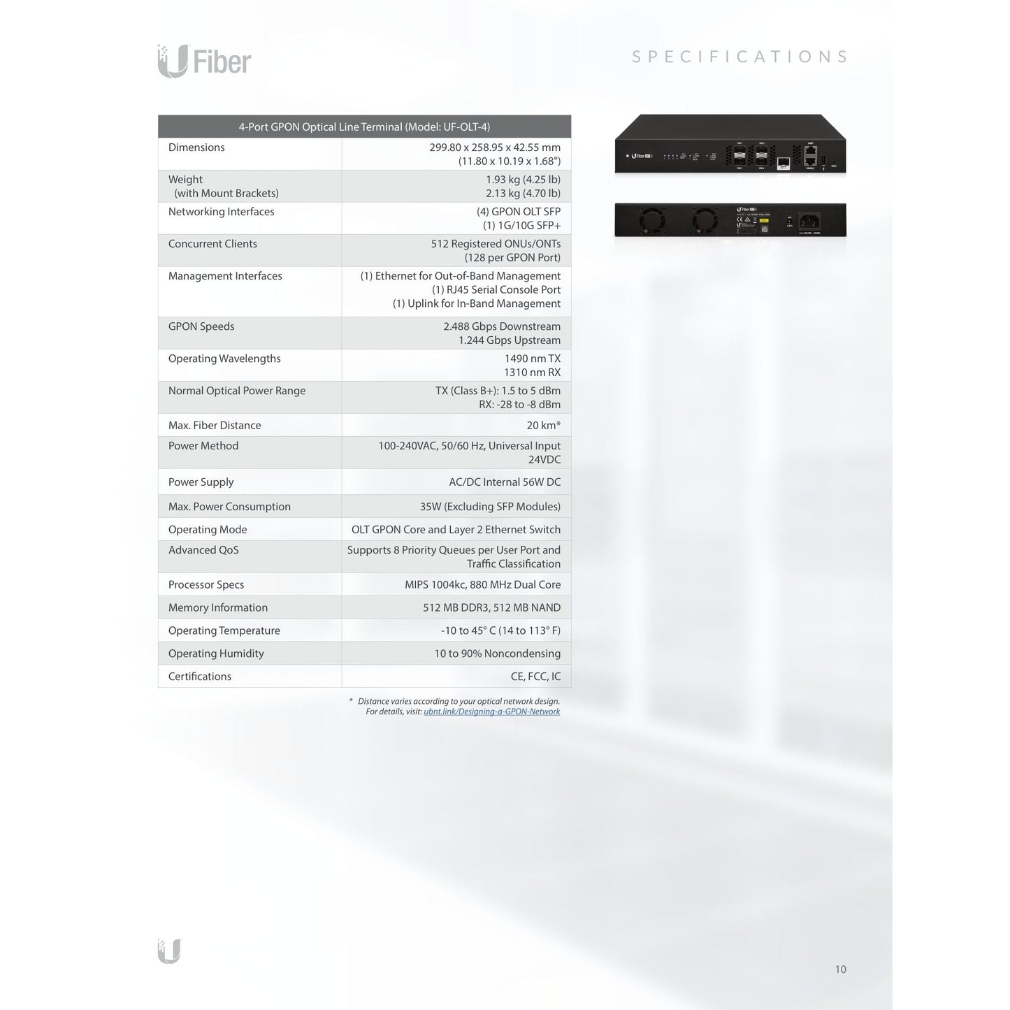 Ubiquiti GPON C+ SC/UPC 20km SFP Module | UF-GP-C+