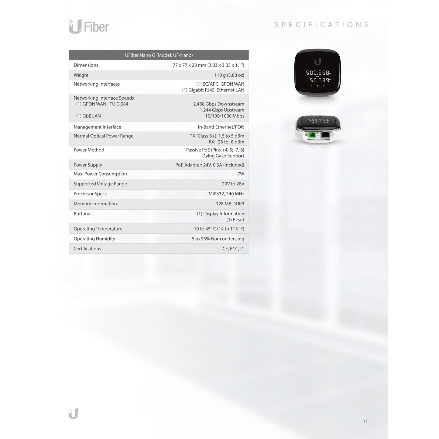 Ubiquiti GPON C+ SC/UPC 20km SFP Module | UF-GP-C+
