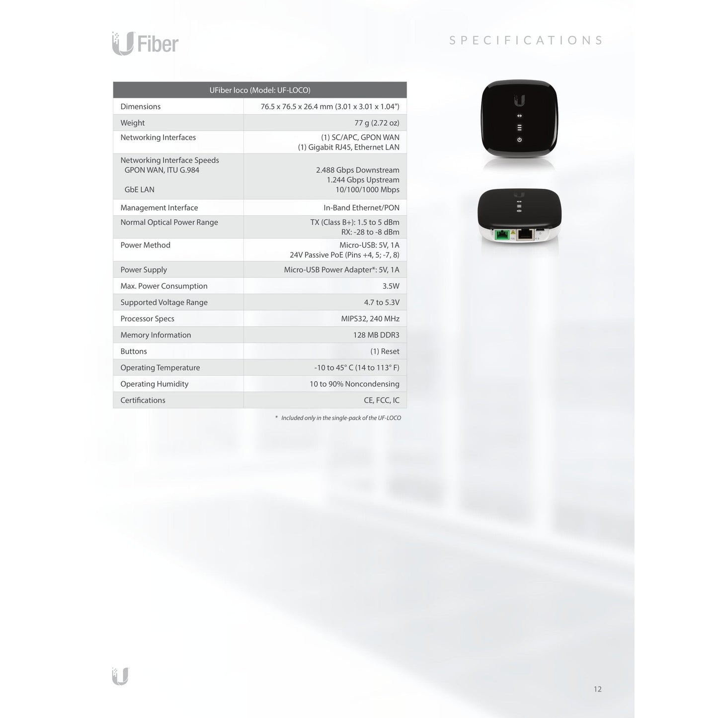 Ubiquiti GPON C+ SC/UPC 20km SFP Module | UF-GP-C+