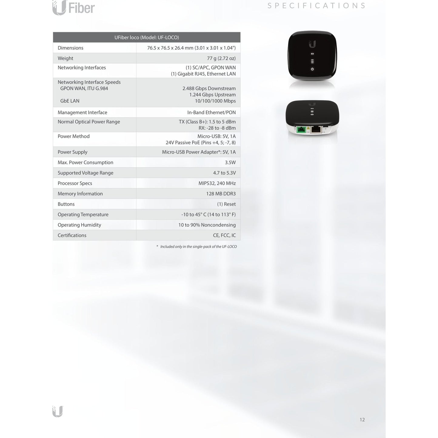 Ubiquiti UISP Fiber WiFi GPON CPE with 4 Gigabit Ports | UF-WIFI
