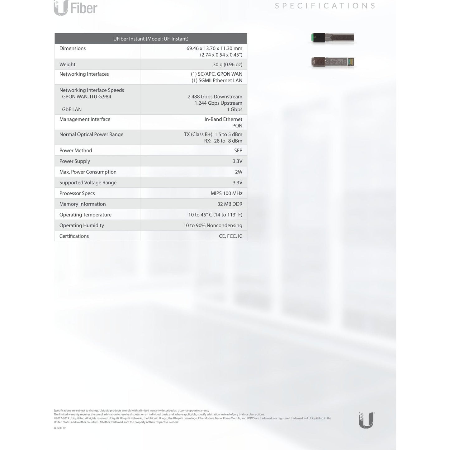 Ubiquiti UISP Fiber WiFi GPON CPE with 4 Gigabit Ports | UF-WIFI