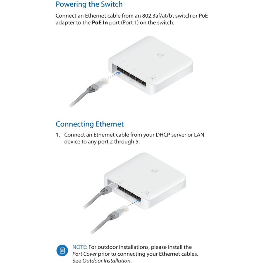 Ubiquiti UniFi Flex Switch 5 Port Gigabit 1PoE In 4PoE Out | USW-Flex