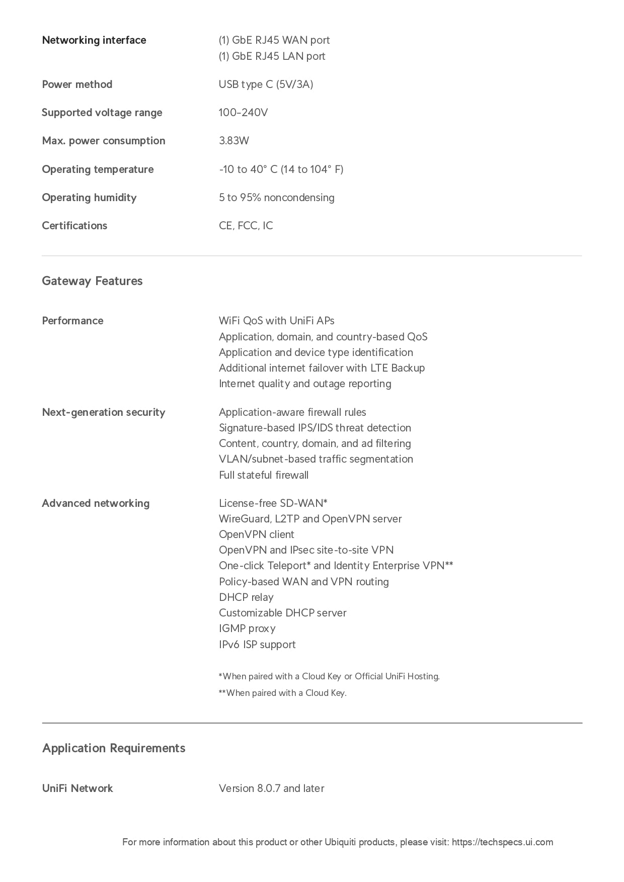 Ubiquiti UniFi Next-Generation Security Gateway Lite | UXG-LITE
