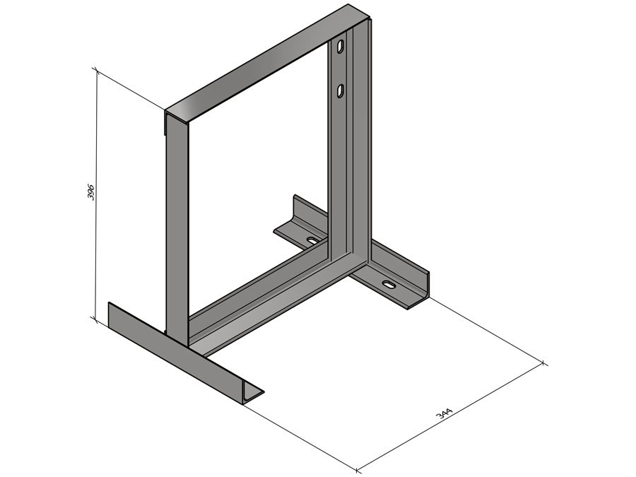 Square Bracket Wallmount 25cm