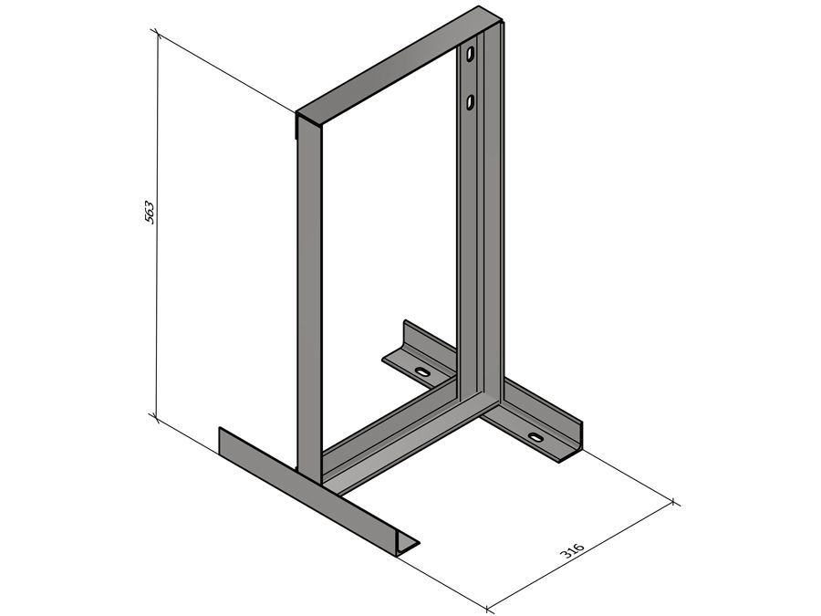 Square Bracket Wallmount 40cm