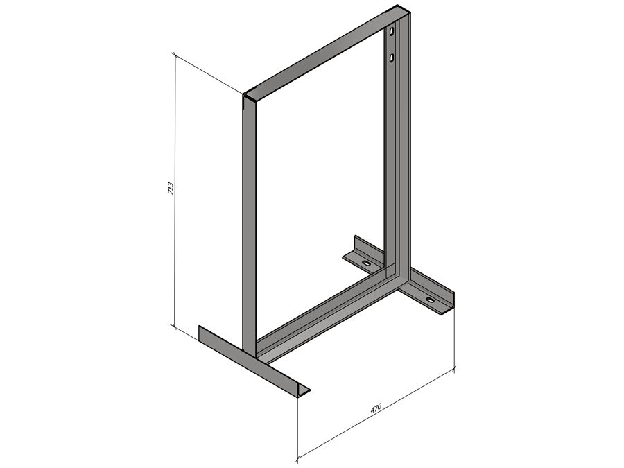 Square Bracket Wallmount 55cm