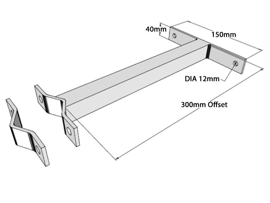 T-Stand off Bracket 300mm