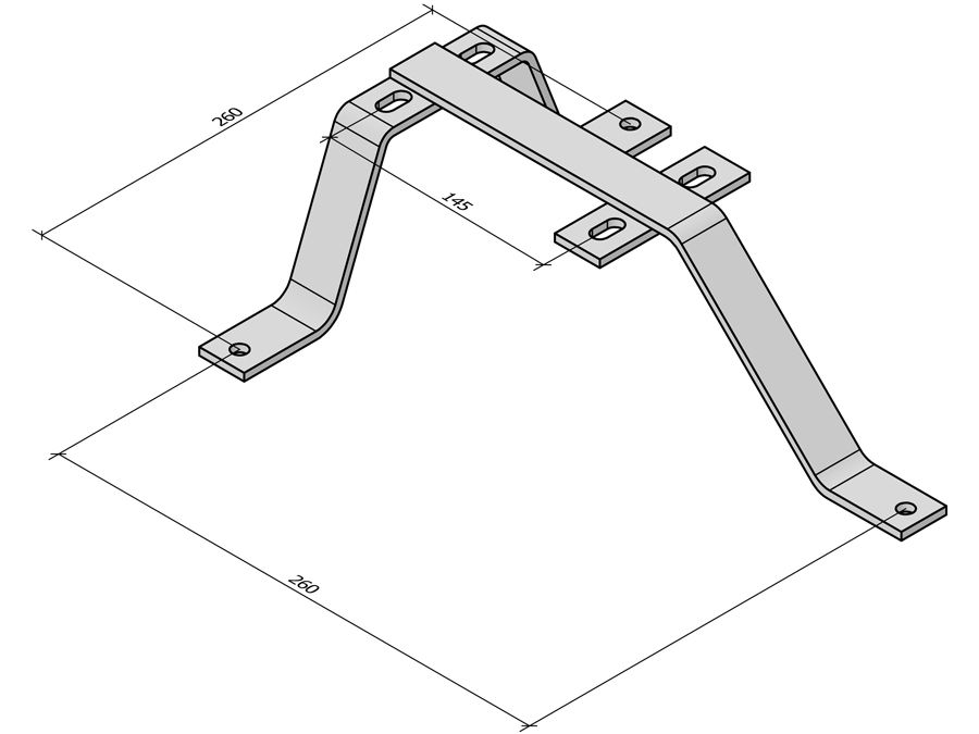 Tripod Bracket Wallmount 10cm
