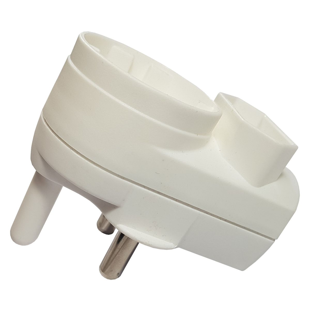 Ausma - Plug Adapter - White - 1 x Round 2 pin 5A with 1 x 2 pin 5A