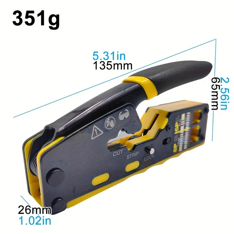 EZ Pass-through: RJ45 Network Cable Crimp Tool: Cat5e / CAT6 / RJ45 /RJ11
