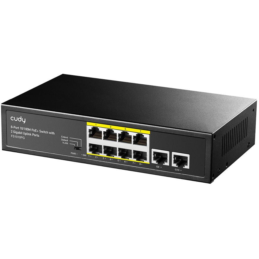 Cudy 8 Port Fast Ethernet PoE 115W 2 Gigabit Switch | FS1010PG
