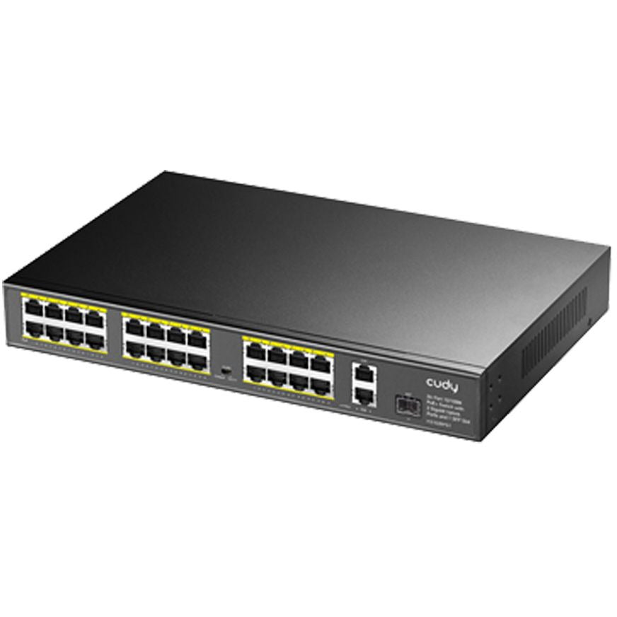 Cudy 24 Port Fast Ethernet PoE 290W 2 Gigabit 1SFP Switch | FS1026PS1