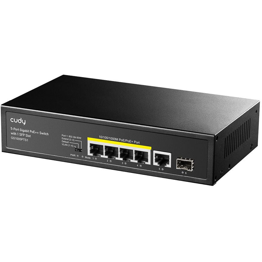 Cudy 5 Port Gigabit 4 PoE 120W 1SFP Switch | GS1005PTS1