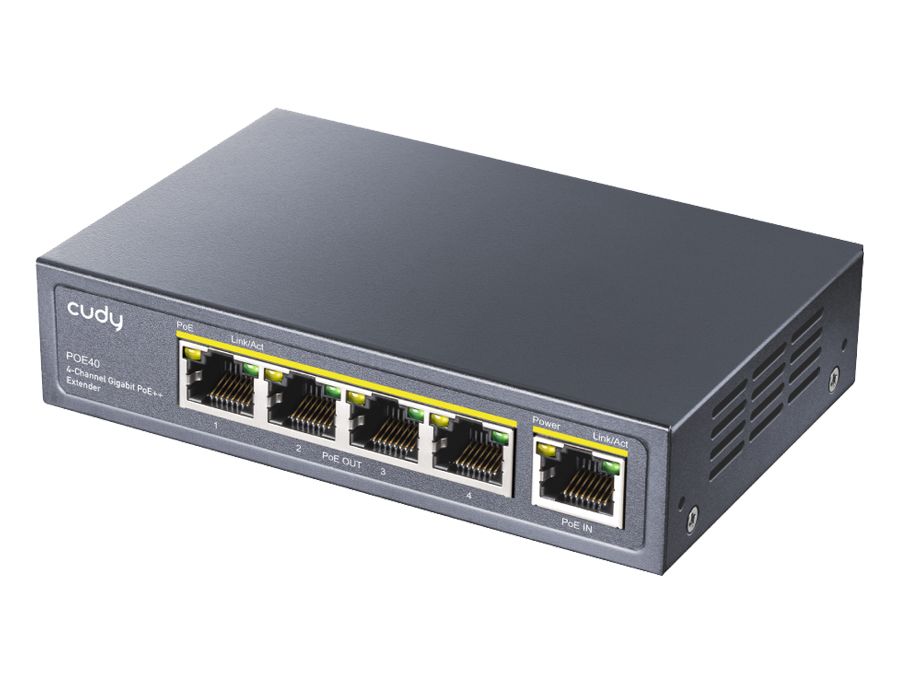 Cudy: 4 Port Gigabit PoE 1 PoE+ Input 60W Switch / Extender | POE40