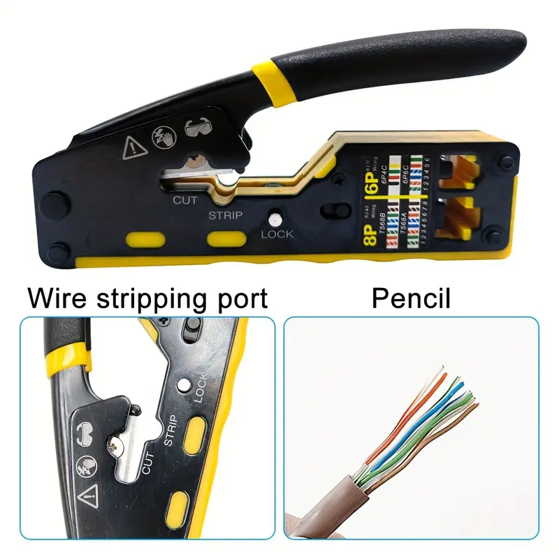 EZ Pass-through: RJ45 Network Cable Crimp Tool: Cat5e / CAT6 / RJ45 /RJ11