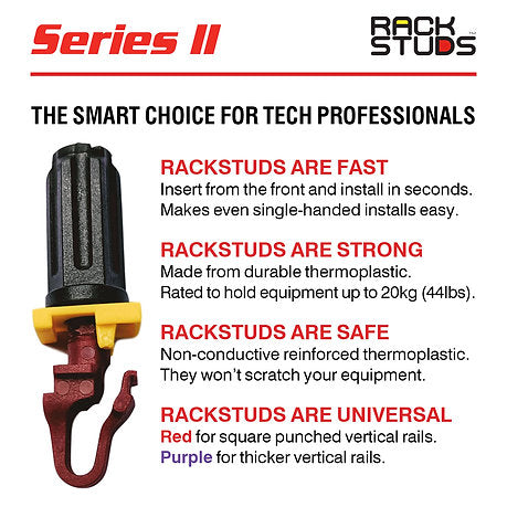 Rackstuds 2.2mm 100 Pack Red